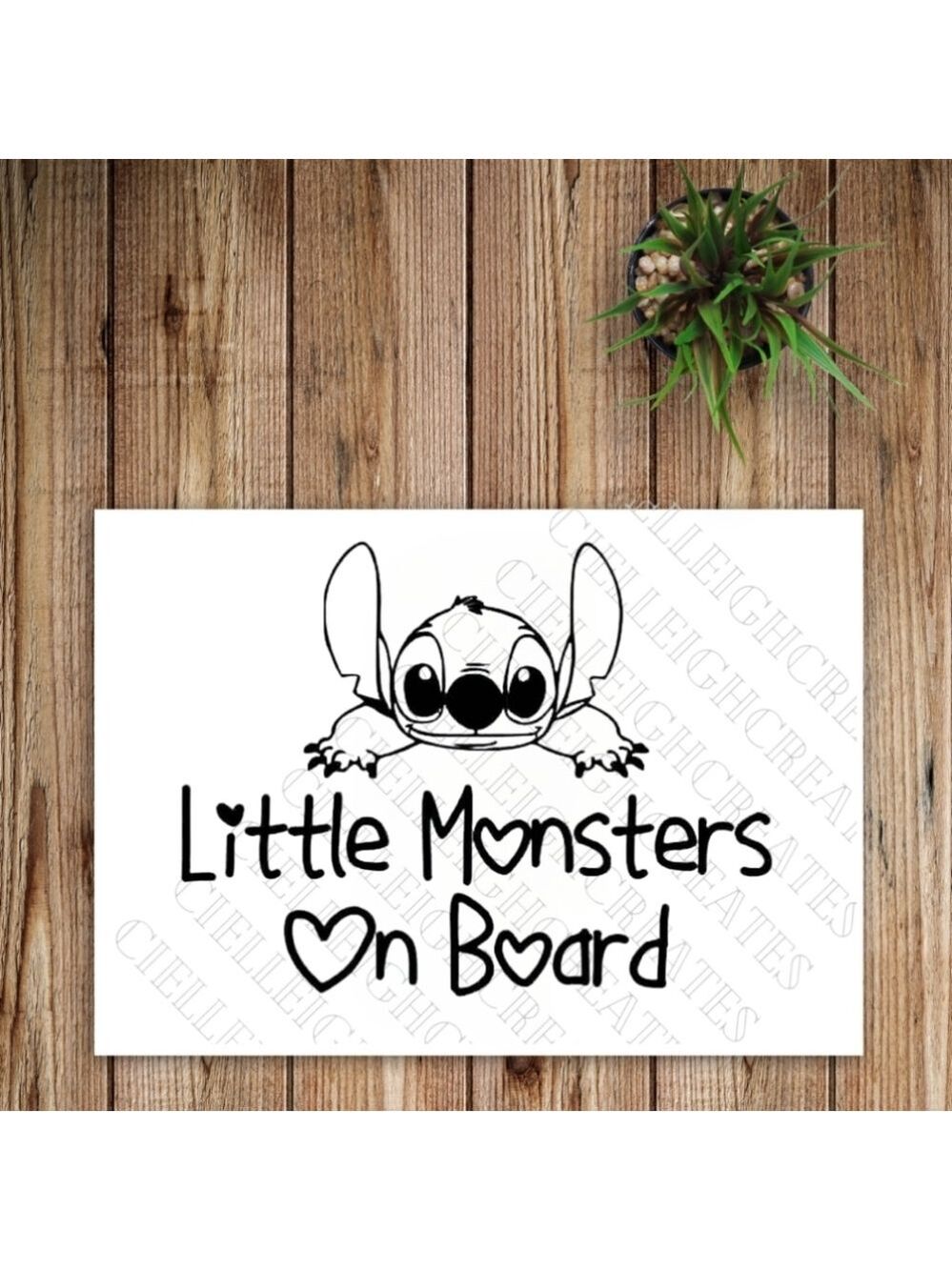 *2 for $20* Little Monsters On Board Stitch Vinyl Decal Sticker Handcrafted